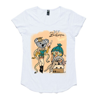 Womens Scoop Neck DIY Burlesque by Just Call Me Cat Cap Sleeve Tshirt Thumbnail